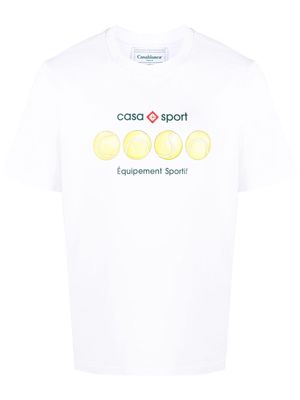 Casablanca Tennis Ball organic-cotton T-shirt - White