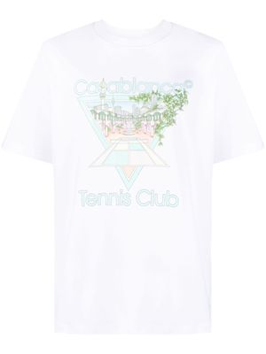 Casablanca Tennis Club Icon cotton T-shirt - White