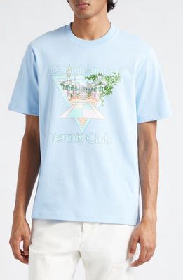 Casablanca Tennis Club Icon Organic Cotton Graphic T-Shirt in Tennis Club Icon Pas
