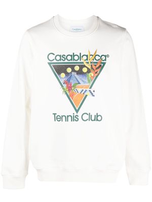 Casablanca Tennis Club Icon organic cotton sweatshirt - White