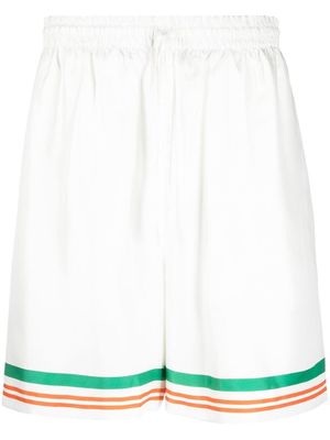 Casablanca Tennis Club Icon silk shorts - White