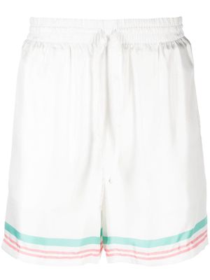 Casablanca Tennis Club Icon silk track shorts - White