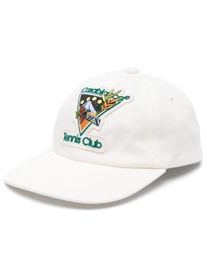 Casablanca Tennis Club logo-embroidered cap - White