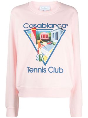 Casablanca Tennis Club print sweatshirt - Pink