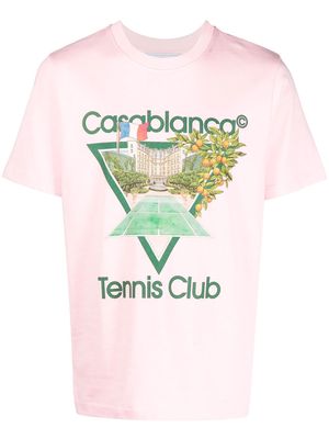 Casablanca Tennis Club print T-shirt - Pink