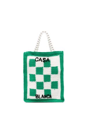 Casablanca Tennis crochet tote bag - Green