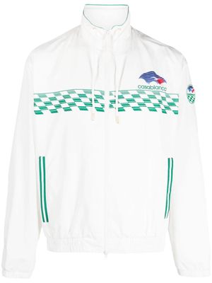 Casablanca Tennis Horizon-print zip-up track jacket - White