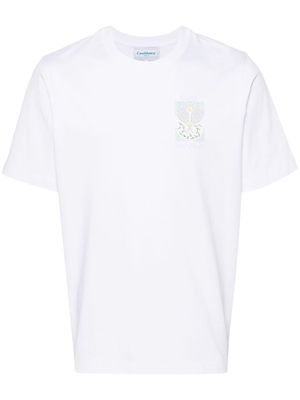 Casablanca Tennis Pastelle cotton T-shirt - White