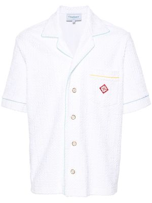 Casablanca towelling-finish monogram shirt - White