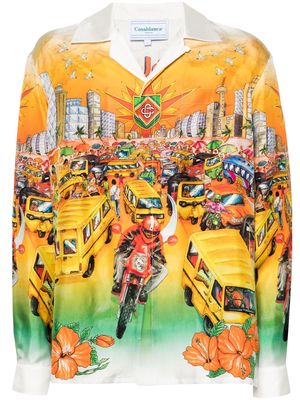 Casablanca Traffic silk shirt - Orange