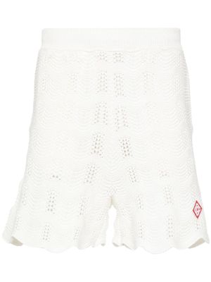 Casablanca Wave Gradient crochet shorts - White