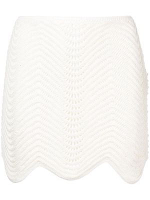 Casablanca wavy crochet miniskirt - White