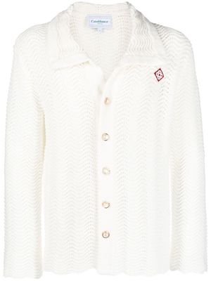 Casablanca Wavy Gradient open-knit shirt - White