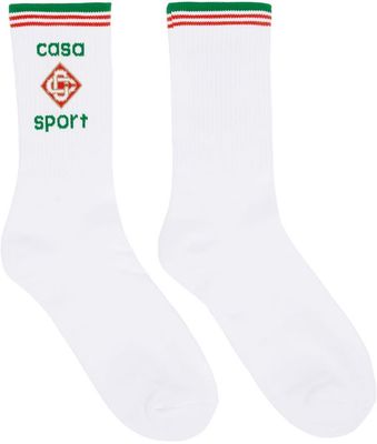 Casablanca White 'Casa Sport' Socks