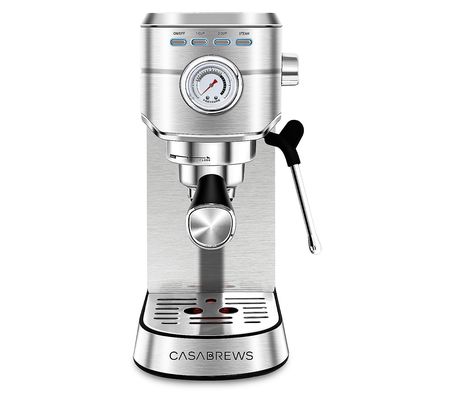 CASABREWS 2-Cup Espresso Machine with Milk Frot her