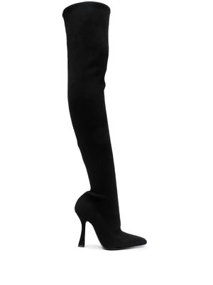 Casadei 105mm square-toe over-the-knee boots - Black