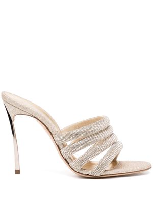 Casadei 110mm Blade leather sandals - Gold