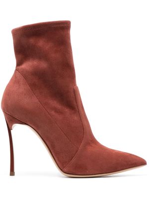 Casadei 115mm Blade suede ankle boots - Brown