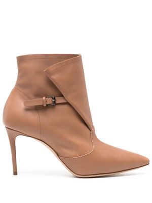 Casadei 85mm Julia Kate leather ankle boot - Brown