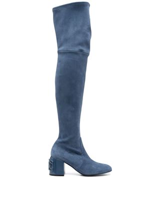 Casadei above-knee length 75mm boots - Blue