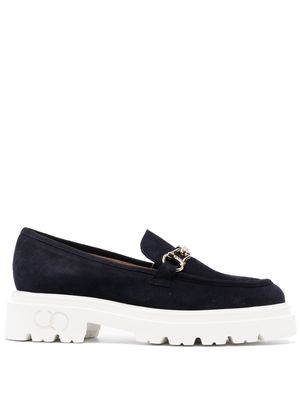 Casadei buckle-detail suede loafers - Blue