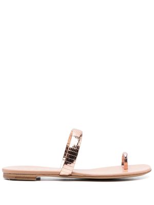 Casadei C-Viper leather sandals - Pink