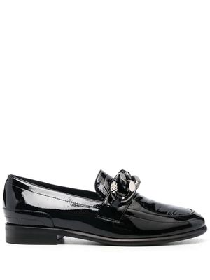 Casadei chain-embellished loafers - Black