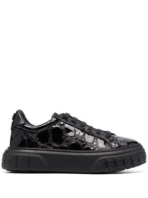 Casadei crocodile-effect low-top sneakers - Black