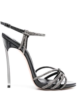 Casadei crystal-embellished 135mm heel sandals - Black