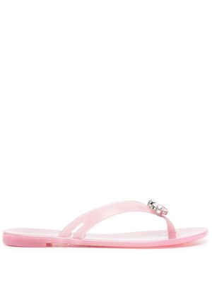 Casadei crystal-embellished flip flops - Pink