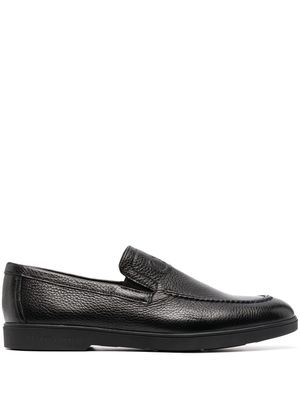 Casadei debossed-logo leather loafers - Black