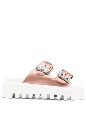 Casadei double-buckle fastening mules - Pink