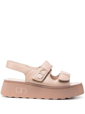 Casadei double-strap platform sandals - Neutrals