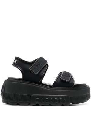 Casadei flatform double-strap sandals - Black
