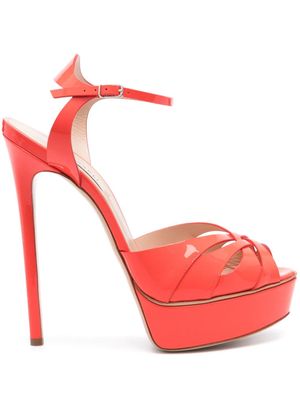 Casadei Flora 140mm patent leather sandals - Red