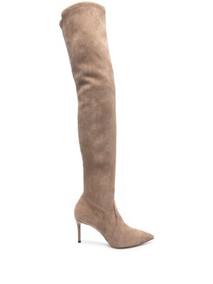Casadei Julia 110mm faux-suede boots - Neutrals