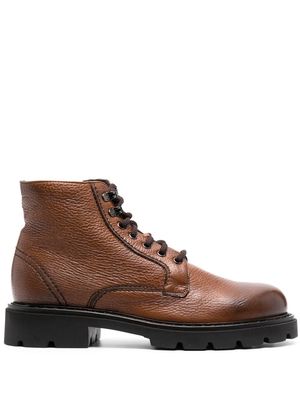 Casadei lace-up leather ankle boots - Brown