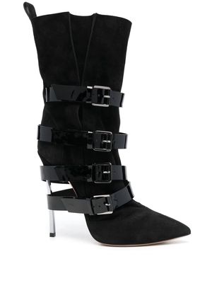 Casadei leather multi-buckle boots - Black