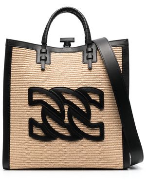 Casadei logo-detail leather tote bag - Neutrals