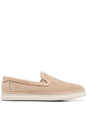 Casadei Nabuk leather loafers - Neutrals