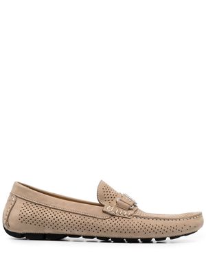 Casadei Nabuk perforated-detailing suede loafers - Neutrals