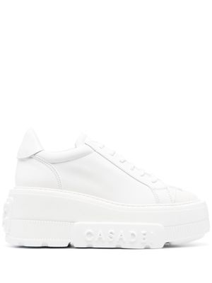 Casadei Nexus leather 75mm platform sneakers - White