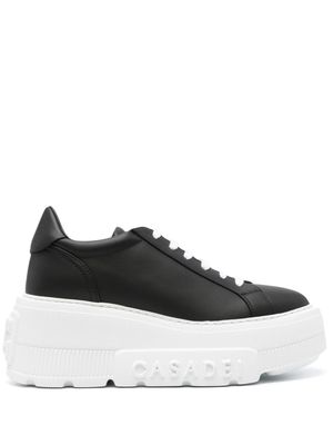 Casadei Nexus leather wedge sneakers - Black