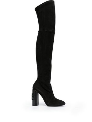 Casadei over-the-knee 110mm high-heeled boots - Black