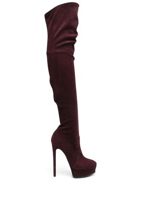 Casadei over-the knee length 155mm boots - Red