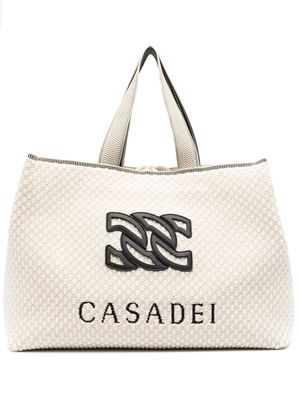 Casadei Sunrise logo-appliqué tote bag - Neutrals