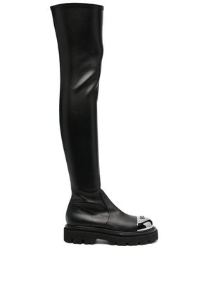 Casadei thigh-high fitted boots - Black