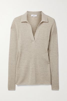 CASASOLA - Alvina Waffle-knit Cashmere And Silk-blend Sweater - Neutrals
