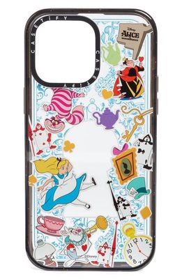 CASETiFY x Disney Alice in Wonderland Stickermania iPhone 13 Pro/13 Pro Max & 14 Plus/14 Pro Max Case in Clear/Glossy Black