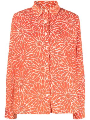 Casey Casey floral-print button-up shirt - Orange